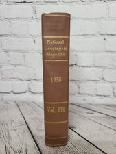 Vintage 1956 / Volume 110 Bound Annual Issues National Geographic Magazine Book picture