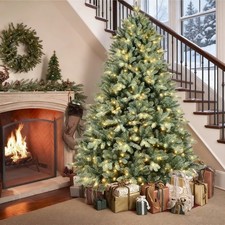 4-9ft Prelit Blue Spruce Artificial Christmas Tree w/ LED Lights & Foldable Base picture