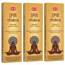 3x HEM YOG Chakra incense sticks pack meditation pooja 50 gram each  picture