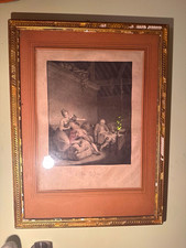 Antique 18th C. French Interior Engraving After Louis Boilly - Rustic Scene picture