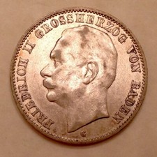 GERMANY 1912 BADEN 3 Mark Grand Duke Friedrich II cd picture