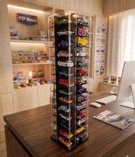 Acrylic Spinning display  fits 56 cars ( 1:64 scale compatible  Hot Wheels) picture