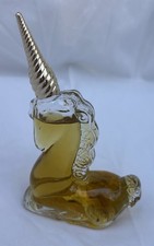 Vtg AVON Unicorn Decorative Glass Bottle ~ Brocade Cologne Perfume ~ 2 FL OZ ~ picture