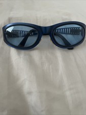 Vintage West Made In Italy 9709 Sunglasses Blue Y2K Wrap Wraparound 90s Cyber picture