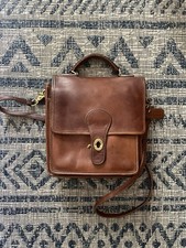 Vintage Coach Station Bag British Tan Leather Crossbody Satchel 348 Pre-94 USA picture
