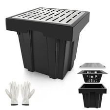 18x18x15 Inch Catch Basin with Stainless Steel Grate, Large Drainage Basin wi... picture