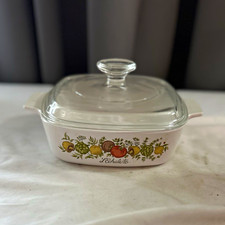CorningWare Spice of Life P-1-B 1 Qt Square Casserole Dish w/ Glass Lid picture