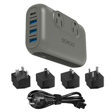 230W Voltage Converter Transformer 220V to 110V Step Down, 4 USB Travel Charger picture