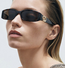 Gucci GG1661S Rectangular Sunglasses Tortoise Frame Brown Lens 57‑16‑140 picture
