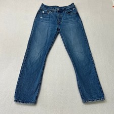 Levi's Premium Womens 501 Original Fit Straight Leg Jeans 26 Blue Cotton B110183 picture