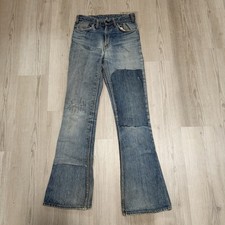 Vintage 70/80s Levis Jeans Orange Tab Flare Bell Bottom 28/34 Talon Patchwork picture