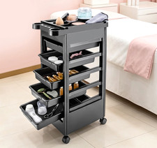 Salon Trolley Cart Wheels  Drawer Stylist Cart Barber Station Rolling Organizer picture