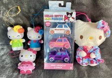 7 Pc Gift Set Sanrio Hello Kitty & Friends Mini Vehicle Set, Plush & 4 Ornaments picture