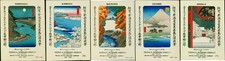 Hiroshige Ando Japanese Woodblock Prints - Unique and Rare 1920s-30s Set of 5 picture