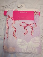 Viral Walmart Way To Celebrate Lavender Purple Pink Bow Ribbon Plush Blanket picture