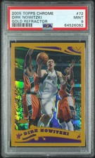 2005-06 Topps Chrome Dirk Nowitzki Refractors Gold PSA 9 /99 Mavs Pop 16 picture