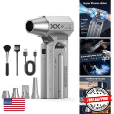 MiaEpic Compressed Air Duster Grey Rechargeable Cordless LED Z3-T5 picture