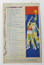1930s Waukegan High School Basketball Schedule Advertising Card Durkin & Durkin picture