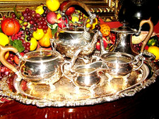 Rare 7 pc Antique SHEFFIELD SILVER PLATE EPC TEA COFFEE SET England ca. 1800s picture