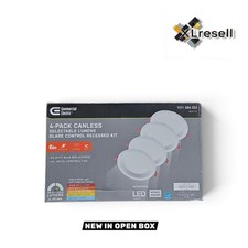 Commercial Electric 6in.LED,2-Level Lumen,Baffle Canless Recessed Adjust CCT 4PK picture