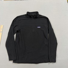 Patagonia Pullover Mens Medium Black Long Sleeve 1/4 Zip Fleece Hiking Top picture
