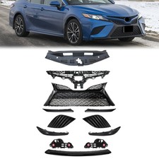 Fit 2018-2020 Camry SE Front Bumper Upper Lower Grille Mesh Molding Trim Cover picture