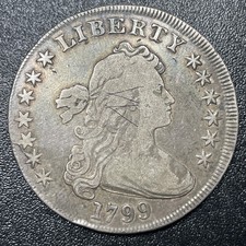 1799 Draped Bust Dollar $1 Heraldic Eagle VF Details Obverse Graffiti picture