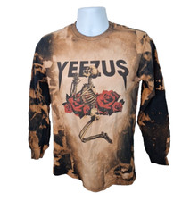Yeezus Tour Skeleton & Roses T-Shirt Tie Dye Brown Kanye West Small picture