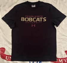 Under Armour Texas State Bobcats Shirt Mens Large L HeatGear Charged Cotton NCAA picture