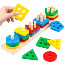 Montessori Toys for 1 2 3 Year Old Girls Boys, Wooden Sensory Toys for 1-3 Ye... picture