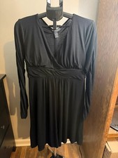 INC International Concepts Black Surplice Empire Waist Dress XL picture