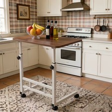 1-Tier Adjustable Bedside Table Writing/Reading Table Computer Table Walnut picture