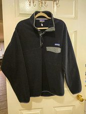Patagonia Synchilla Men's M Black/Gray Fleece 1/4 Snap Pullover Great Condition picture