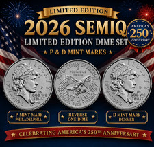 🪙 1776 - 2026 Emerging Liberty Dime P&D Set of 2 Dual Date Semiquincentennial picture
