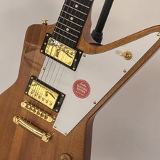 Unique gift trans Yellow Electric Guitar white pickguard gold part soild body picture