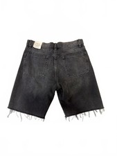 Zara TRF Women’s Black Faded Denim Bermuda Shorts Raw Hem Mid Rise Size 6 NWT picture