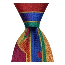 VITALIANO PANCALDI Mens 100% Silk Necktie ITALY Luxury Geometric Multi-Color NWT picture