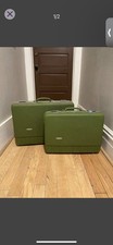 Pair Of Sears Forecast Vintage Avocado Green Hard shell Travel Suitcases  picture