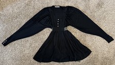 Balenciaga Dress Womens 44 Black 2007 Runway Nicolas Ghesquiere Bat Wing Jeweled picture