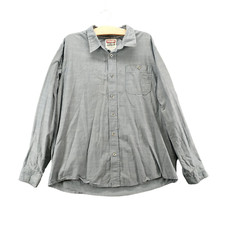 Wrangler Jeans Co Men's Button-Up Shirt Gray XL Long Sleeve Chest Pocket Cotton picture