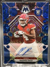 2023 Panini Mosaic Rashee Rice Auto Autograph RC Mosaic Blue disco Chiefs Rookie picture