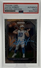 2020 Panini Prizm Rookie Justin Herbert Auto #325 (RC) PSA/DNA Certified Auto picture