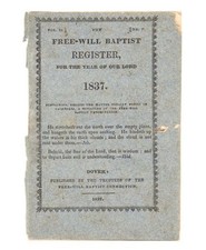 1837 Anti Slavery Pamplet Free Will Baptist Registar picture