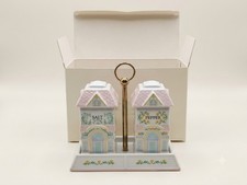 Vtg Lenox Spice Village Salt And Pepper Shakers Houses Caddy 1991 3 Piece Set picture