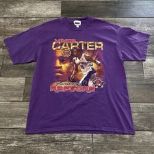 VTG CSA TORONTO RAPTORS VINCE CARTER BASKETBALL PURPLE T-SHIRT SZ XL picture