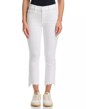 MOTHER Lil Insider Mid Rise Crop Step Fray Jeans MSRP $228 picture