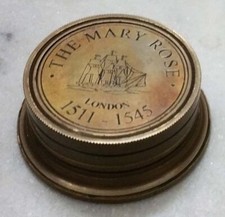 Nautical Sundial Compass Brass Compass Marine Pocket Compass - The Mary Rose  picture