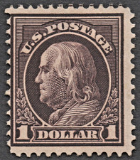 US Sc# 423 *MINT OG H* { $ 1.00 FRANKLIN } 