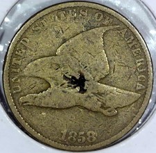 1858 FLYING EAGLE CENT VG DETAILS J199 picture