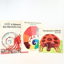 Eric Carle Children's Book Lot: Hermit Crab, Chameleon, Ladybug Scholastic picture